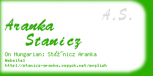 aranka stanicz business card